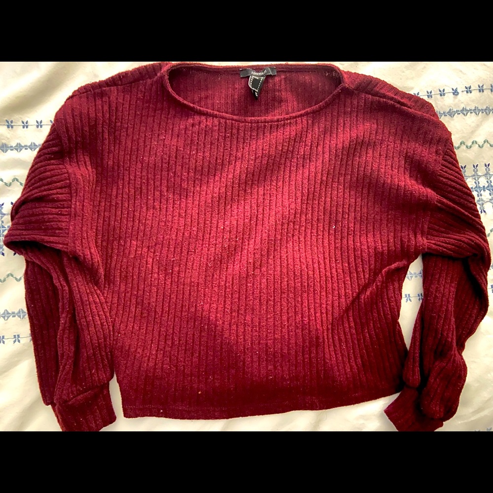 Burgundy Cropped Sweater